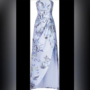 Kay Unger Chic Column gown bluebell multi strapless